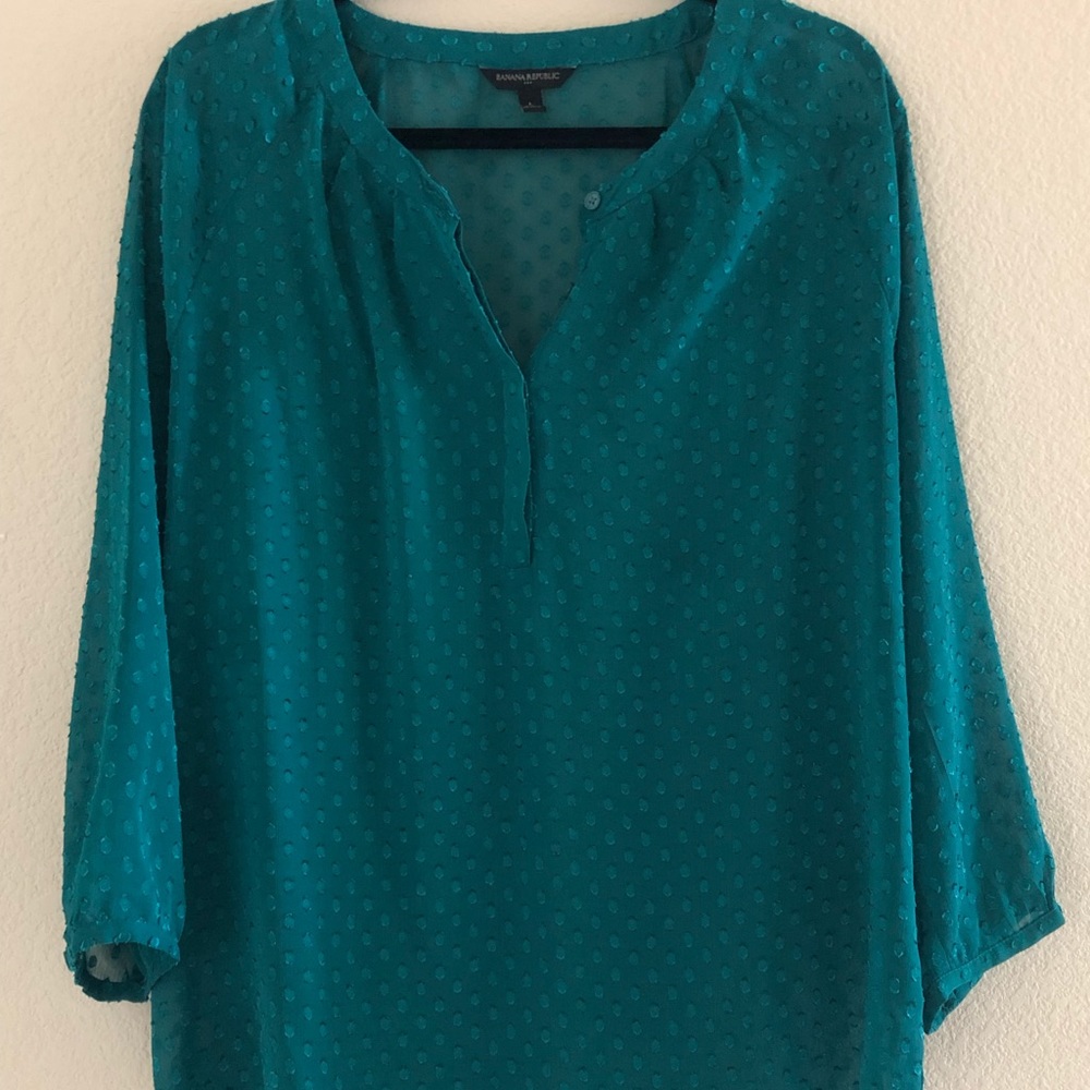 Banana Republic Emerald Green Sheer Top